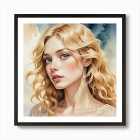 Watercolor Of A Girl 51 Art Print