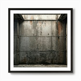 A Seasoned Concrete Wall Enduring The Test Of Time Under The Weight Of Distressed Textures Reveals (1) Art Print