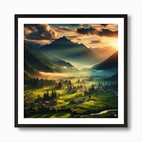 Sunrise In The Valley Art Print