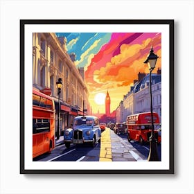 Sunset In London Art Print