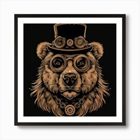 Steampunk Bear 32 Art Print