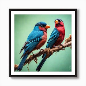 beautiful birds on the tree Art Print