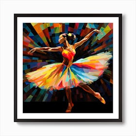 Colorful Ballerina Art Print