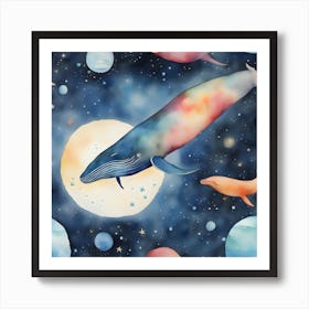 Whales In The Sea Art Print