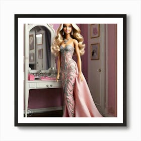 Barbie In A Pink Gown Art Print