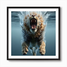 Lion Underwater Art Print