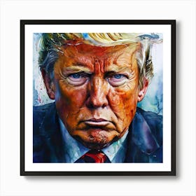 Watercolor Donald Trump Studio Photography Complex Details High Detai Art Print