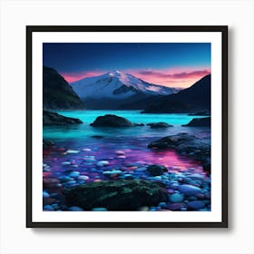 Sunset In The Mountains 32 Art Print