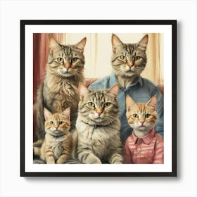 Family Of Cats 1 Art Print