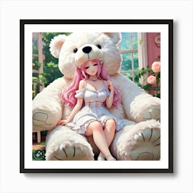 Kawaii Teddy Bear Art Print