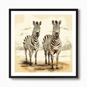 Zebras Cartoon Poster