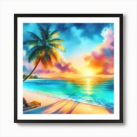 Sunset On The Beach 23 Art Print