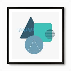 A Basic Exploration of Geometric Forms in Flat Design Art Print