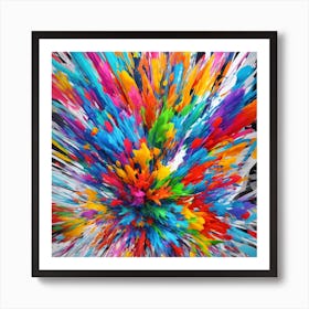 Colorful Paint Splashes Art Print