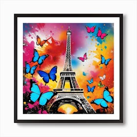 Paris With Butterflies 16 Art Print