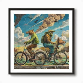 'Dogs On Bikes' Art Print