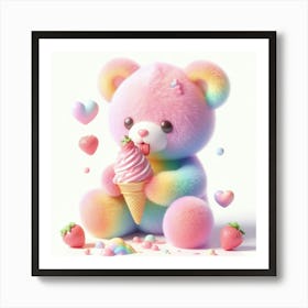 Rainbow Teddy Bear 10 Art Print