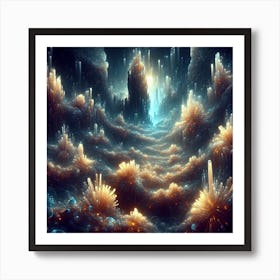 Glowing crystals 2 Art Print