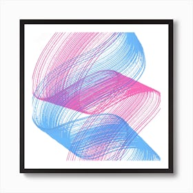 Abstract Pink And Blue Swirls Art Print