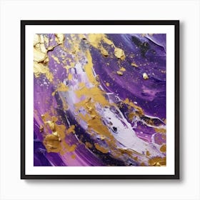 Purple And Gold Swirl Art Print