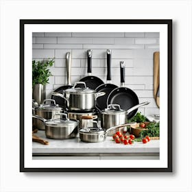 A Photo Of A Set Of Pots And Pans 4 Art Print