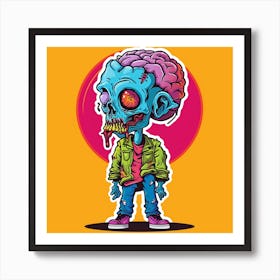 Zombie Cartoon Art Print