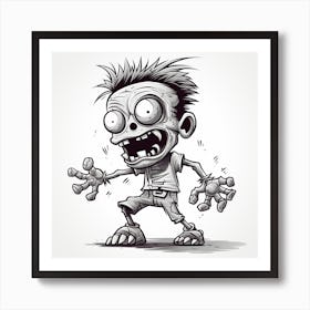 Zombie Boy Vector Illustration Art Print