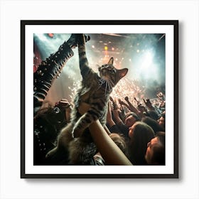 Cat At A Concert 5 Art Print