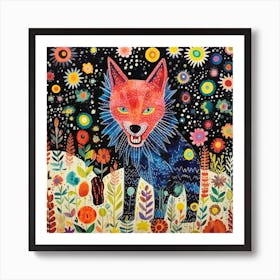 Fox In The Night Art Print