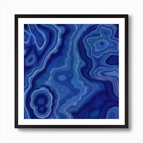 Blue Agate Texture 10 Art Print