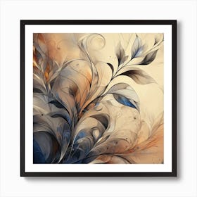 Abstract Leaves Painting 6 Art Print