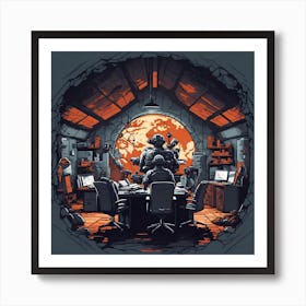 Office Of The Future War Room Art Print