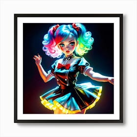 Neon Girl 38 Art Print