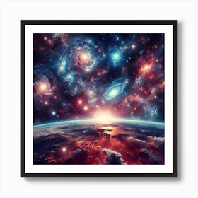 Earth In Space  Art Print