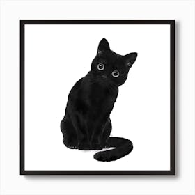 Spooky Cute Cat Square Art Print