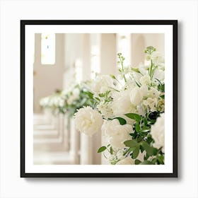 White Wedding Flowers Art Print