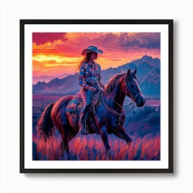 Cowgirl 6 30x30in 9000x9000px 45 Art Print