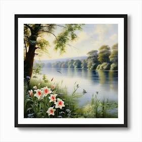 Riverside Scene Art Print