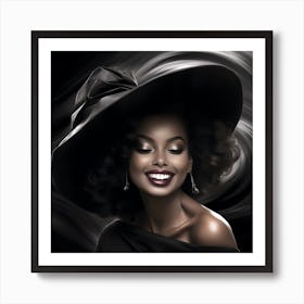 Black Woman In A Hat 14 Art Print