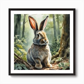 Rabbit In The Woods 68 Art Print