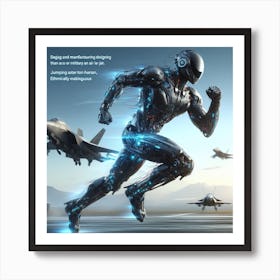 Robot Running 6 Art Print