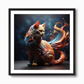 Flaming Cat Art Print