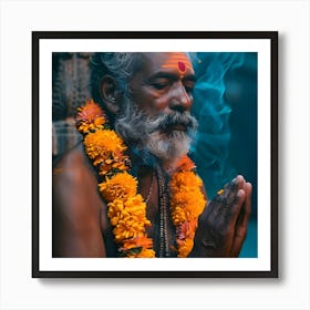 Hindu Man Praying Art Print