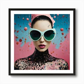 Bright Pastel Color Dot Pattern Front Portrait Pho (3) Art Print