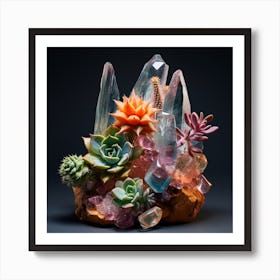 Succulents And Crystals 5 Poster