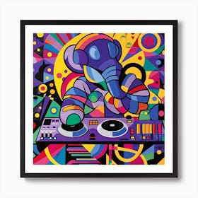 Dj Elephant Art Print