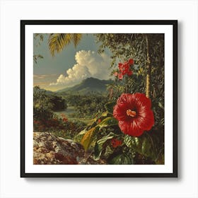 Red Hibiscus Art Art Print