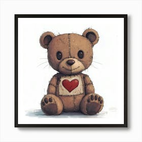 Teddy Bear With Heart 5 Art Print