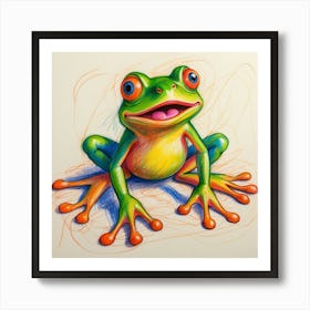 Frog Drawing 4 Art Print