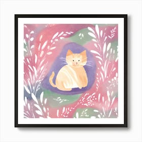 Watercolor Cat 3 Art Print